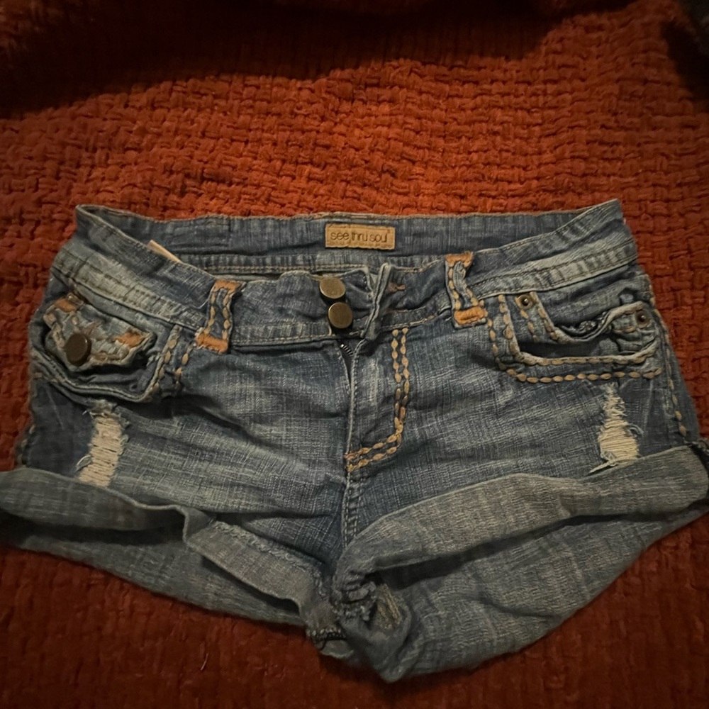 See Thru Soul Denim Shorts